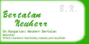 bertalan neuherr business card